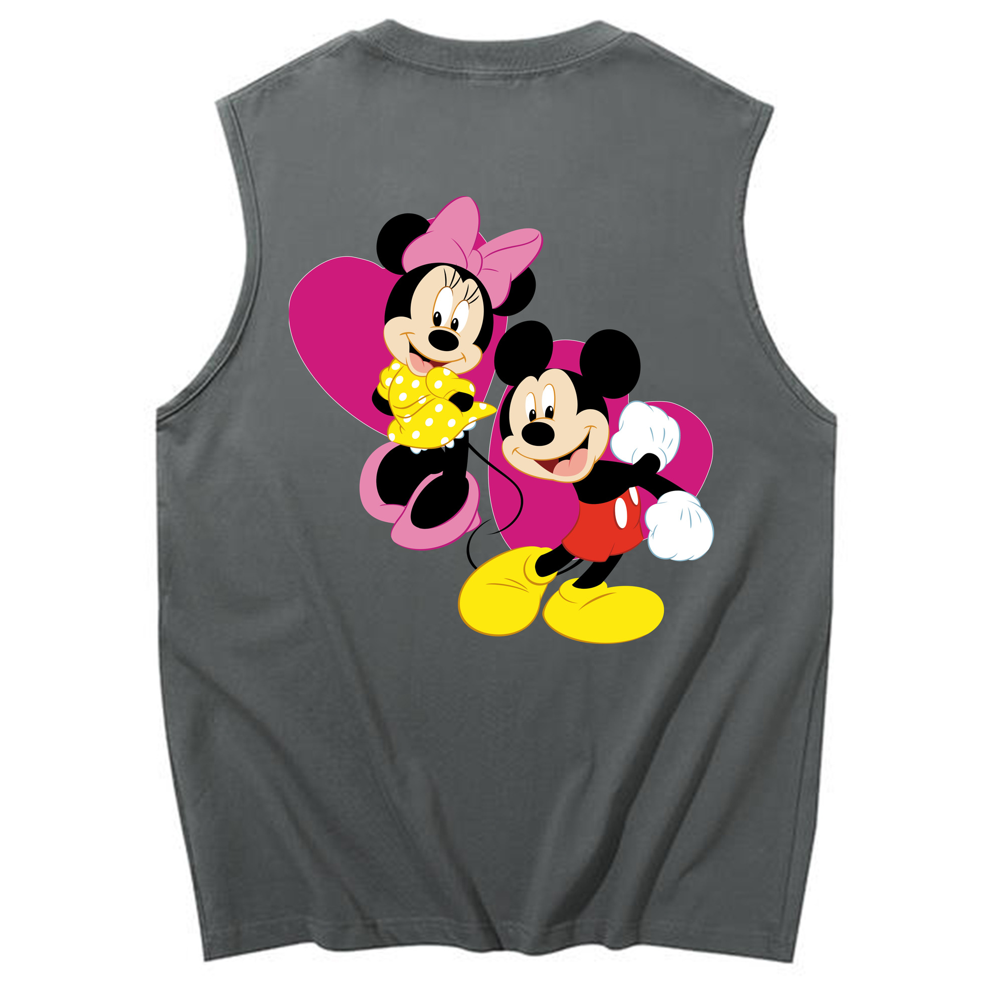 ミッキーマウス Mickey Mouse コットン100％タンクトップ（背面プリント）